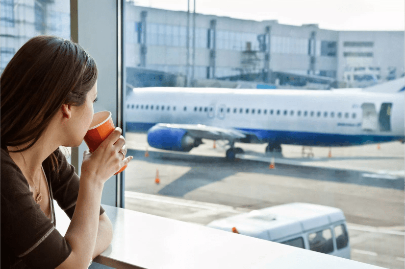 Аэропорт, кофе, самолет