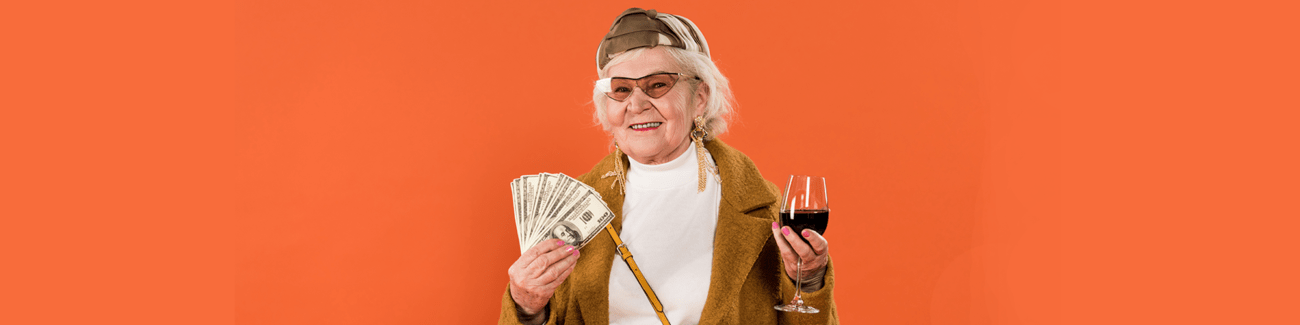 бабушка, вино, деньги
