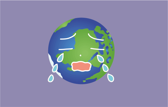 планета Земля с грустным выражениям лица