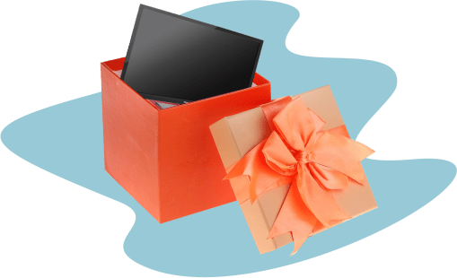 коробка, подарок, телевизор