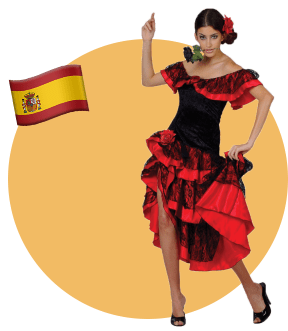 Испания, девушка, национальный костюм