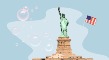 Америка Статуя Свободы мыльные пузыри