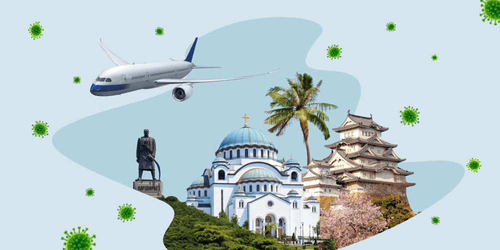 самолет, Сербия, Япония, пальма, Куба