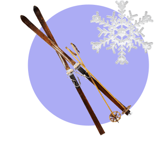 лыжи снежинка