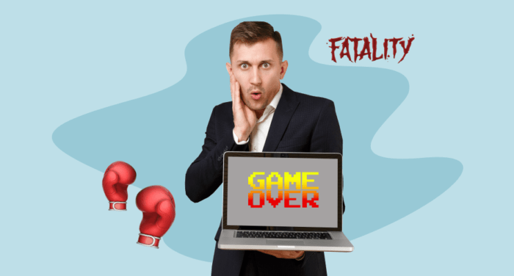 Game over мужчина ноутбук перчатки