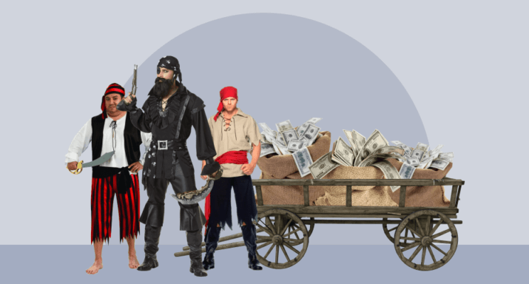 разбойники тележка денег