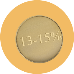 монета номиналом "13-15 процентов"