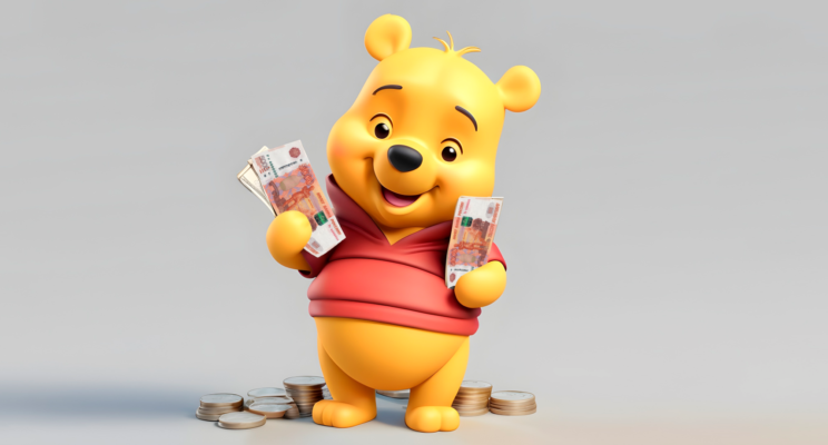 Soviet Winnie the Pooh counts money